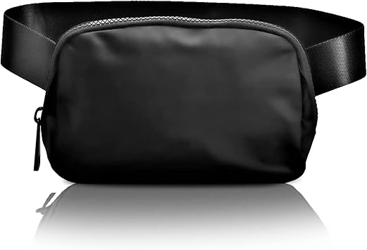 Photo 1 of 2L Belt Bag for Women Fanny Pack Cross Bags for Women Everywhere Belt Bag Fashion Waist Packs with Adjustable Strap Small Waist Bag for Travel, Workout, Hiking(BLACK)