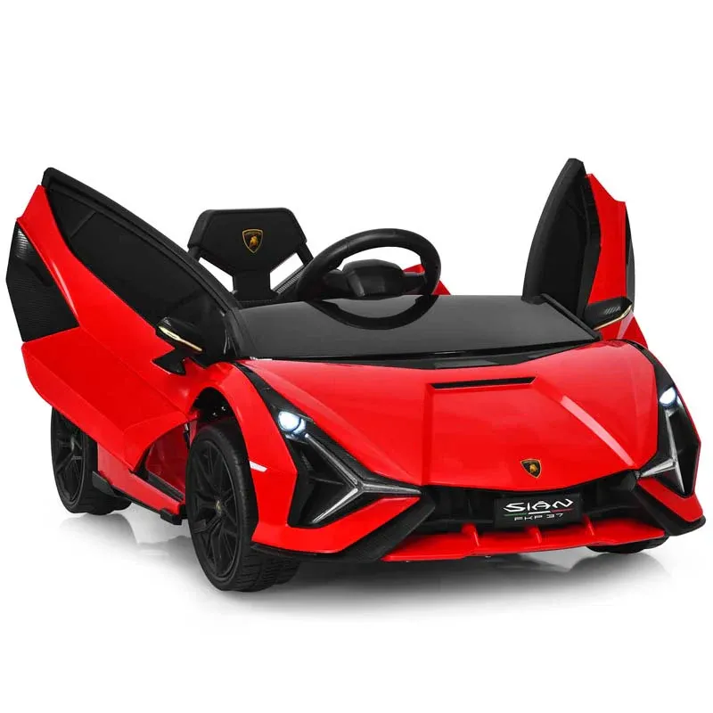 Photo 1 of 12V Licensed Lamborghini Sian FKP 37 Kids Ride-On Car with Remote, Electric Toy Roadster Carbon Fiber Textured for Toddler
