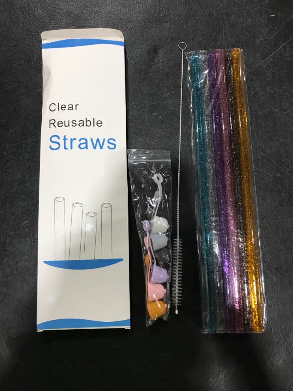 Photo 1 of 6PCS Clear Reusable Straws and Topper for 6 to 12mm Straw of Stanley, Owala, Yeti, Simple Modern, Hydro Flask, Reduce, and All Brands Tumbler Straw, Dishwasher Safe, Dust Proof and BPA Free