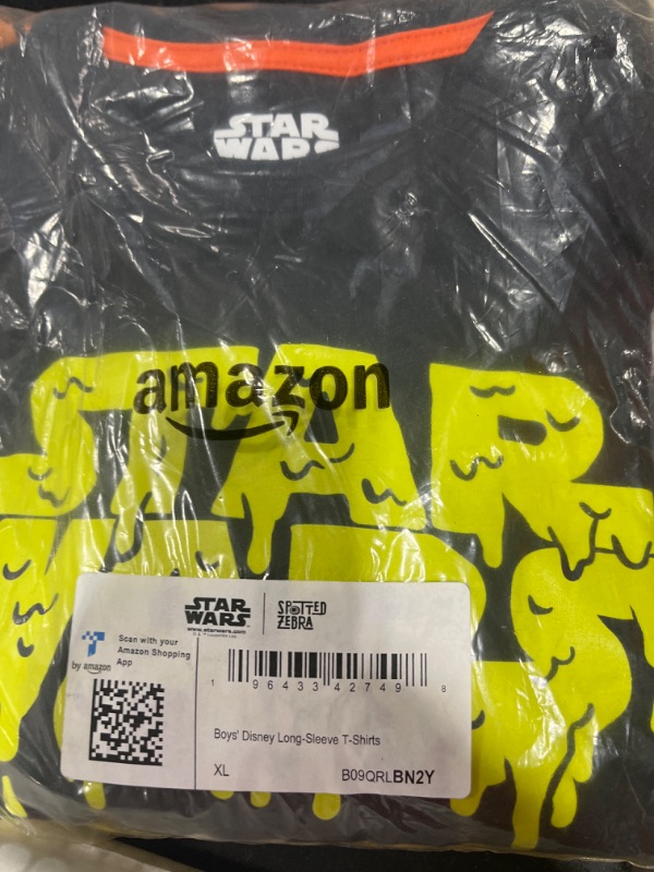 Photo 2 of Amazon Essentials Disney | Marvel | Star Wars Boys and Toddlers' Long-Sleeve T-Shirts (Previously Spotted Zebra), Pack of 4 X-Large Star Warshalloween