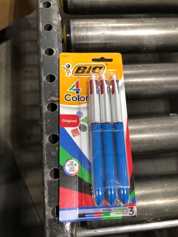 Photo 2 of BIC 4-Color Ballpoint Pens, Medium Point (1.0mm), 4 Colors in 1 Set of Multicolored Pens, 3-Count