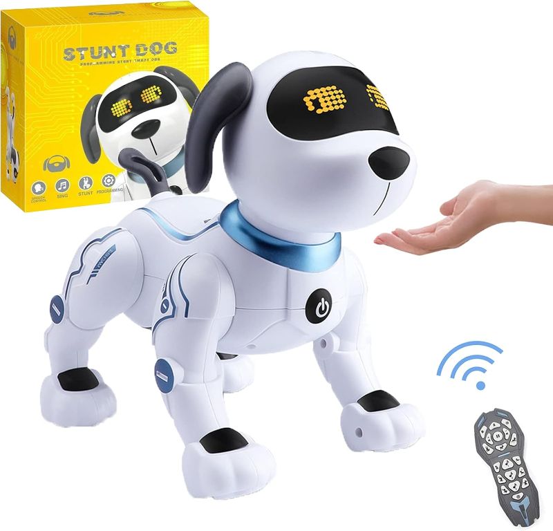 Photo 1 of Marstone Robot Dog Toys for Kids 1 2 3 4 5 6 7 8+ Yr Old, Voice Control Puppy for Boy 2 Year Old Birthday Gifts, Remote Control Interactive Program Electronic Pet Toys for Boys and Girls Age 3-5
