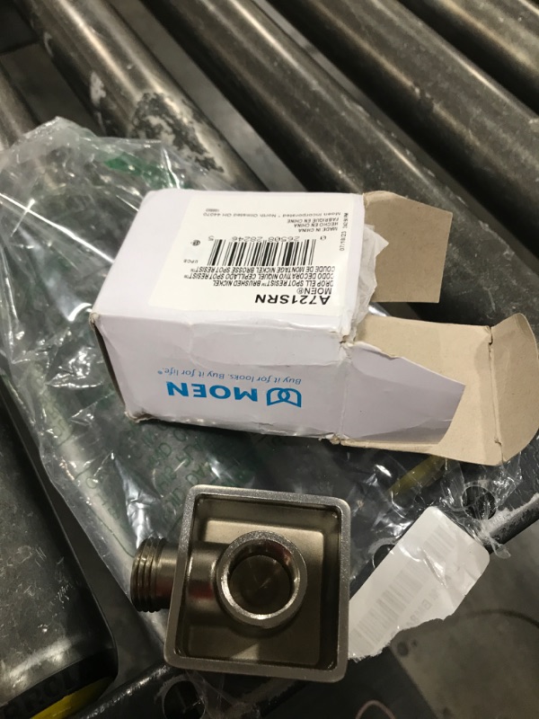 Photo 2 of Moen A721SRN Square Drop Ell Handheld Shower Wall Connector, Spot Resist Brushed Nickel