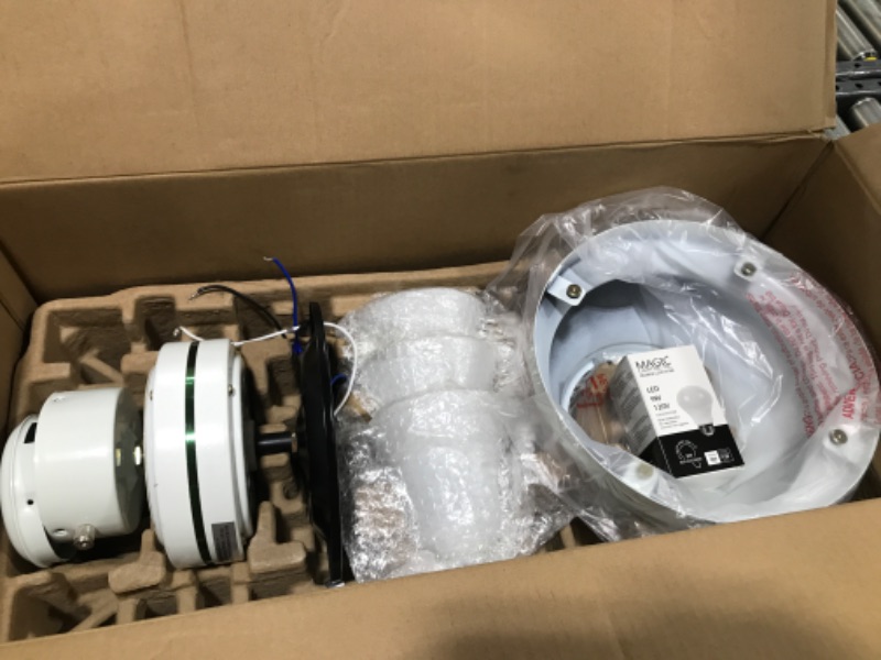 Photo 1 of  Clarkston II 44 in. LED Indoor White Ceiling Fan with Light Kit 