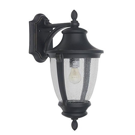 Photo 1 of  Wilkerson 16.25 in. 1-Light Black Outdoor Wall Lantern Sconce 