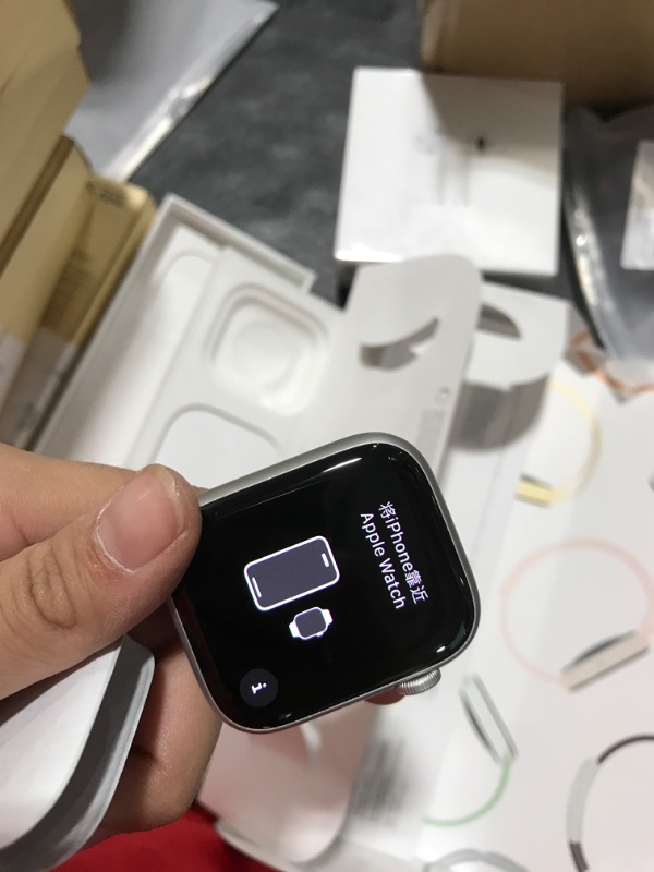 Photo 1 of Apple Watch Series 9 [GPS 45mm] Smartwatch with Silver Aluminum Case with Storm Blue Sport Band M/L. Fitness Tracker, ECG Apps, Always-On Retina Display, Water Resistant Silver Aluminum Case with Storm Blue Sport Band 45mm Case M/L - fits 160–210mm wrists