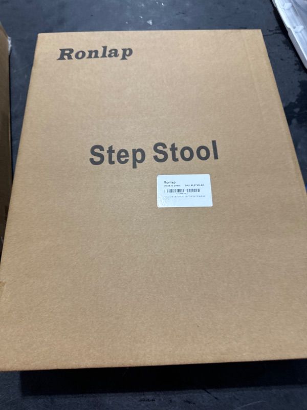 Photo 1 of Ronlap One Step Stools for Adults, Portable Safety Step Platform for Seniors Small Plastic Bedside Step Stool Mobility Wide Step Stools Elderly Assistance for Shower Bed Car Stair Outdoor, White-Black