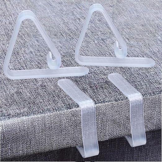 Photo 1 of 24 Pack Tablecloth Clips - Clear Plastic Table Cloth Hold Clips -Outdoor Tablecloth Clips for Home Wedding Party Indoor Outdoor Events