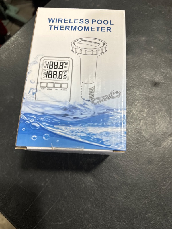 Photo 1 of Wireless Pool Thermometer, Digital Pool Thermometer Floating Easy Read,Indoor & Outdoor Combo IPX7 Waterproof Floating Thermometer for Hot Tub, Spa Swimming Pool