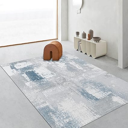 Photo 1 of Artistic Abstract Area Rug.Abstract-Blue,4x6 Feet,Suitable for Bedroom,Living Room,Apartment,Machine Washable Non-Slip Soft Modern Interior Rug,Smudge-Proof,Non-Shedding.
