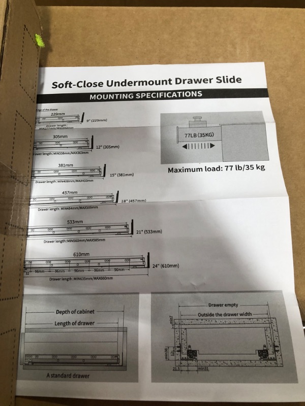 Photo 2 of 1 Pair baidice Heavy Duty Drawer Slides 12 inch