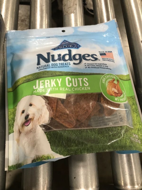 Photo 1 of Blue Buffalo Nudges Jerky Cuts Dog Treats, Made in the USA with Natural Ingredients, Chicken, 10-oz. Bag Chicken 10 Ounce (Pack of 1) EXP SEP 10 2024