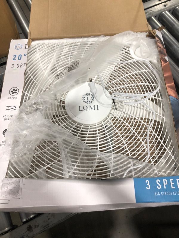 Photo 1 of 3-Speed Box Fan for Full-Force Circulation with Air Conditioner, White