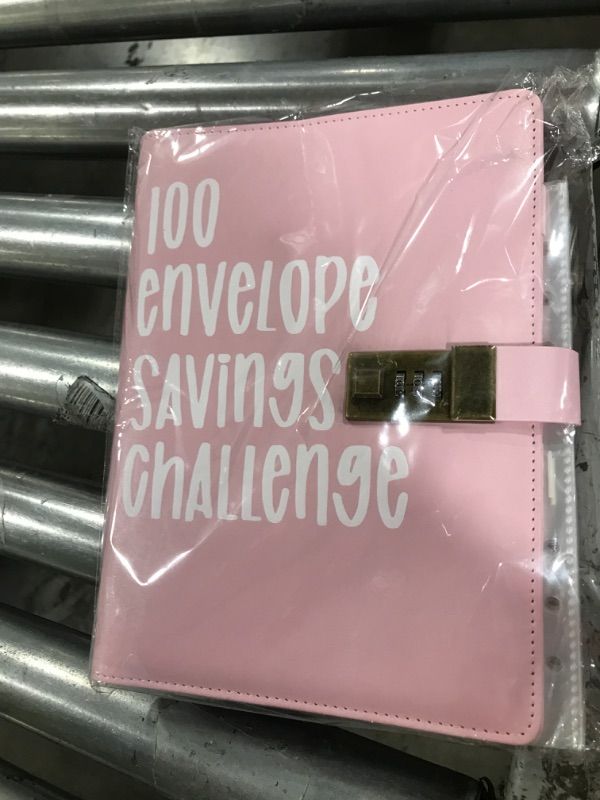 Photo 2 of 100 Envelope Challenge Binder with Lock, 100 Envelopes Money Saving Challenge,A5 Savings Challenges Budget Binder with Cash Envelopes,Savings Challenges to Book Save $5050(Pink)