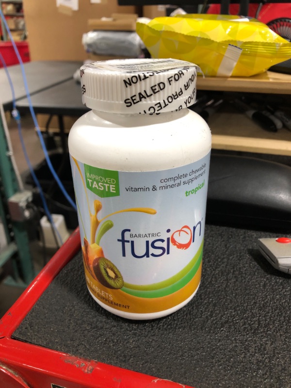 Photo 2 of Bariatric Fusion Tropical Complete Chewable Bariatric Multivitamin with Iron for Bariatric Surgery Patients Including Gastric Bypass and Sleeve Gastrectomy - 120 Tablets Expire September 2024