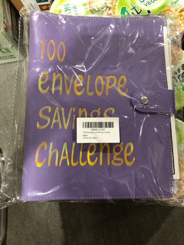 Photo 2 of 100 Envelope Savings Challenge Binder, Money Envelope Savings Challenge Book, Money Saving Binder Easy and Fun Way to Save $5,050, Money Challenge Book Budget Binder with Cash Envelopes Purple