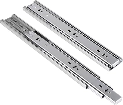 Photo 1 of 1 Pair Self/Soft Closing Drawer Slides Runners-Ball Bearing 3 Fold Full Extension Side Mount Cabinet Hardware with 100 lb.Load Capacity Drawer Slides 12"

