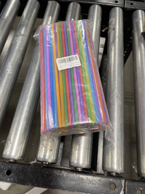 Photo 2 of 100 Pcs Colorful Flexible Plastic Straws, Disposable Bendy Straws, 10.2" Long and 0.23'' Diameter, BPA-Free