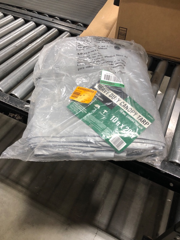Photo 1 of 10 ft. x 20 ft. Silver/Black Heavy Duty Canopy Tarp
6
