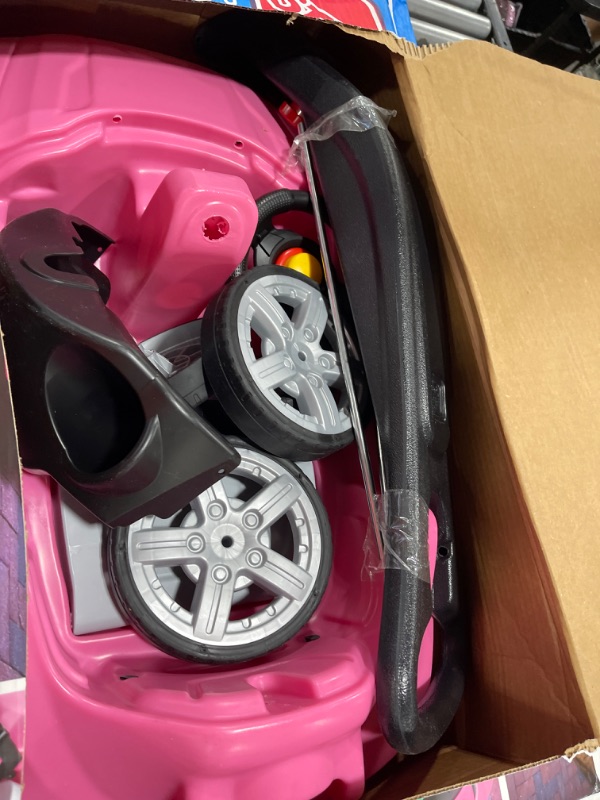 Photo 1 of Step2 Whisper Ride Cruiser Kids Push Car, Ride On Car, Seat Belt and Horn, Toddlers 18 - 48 months, Easy Storage, Pink, Large Pink Push Car
