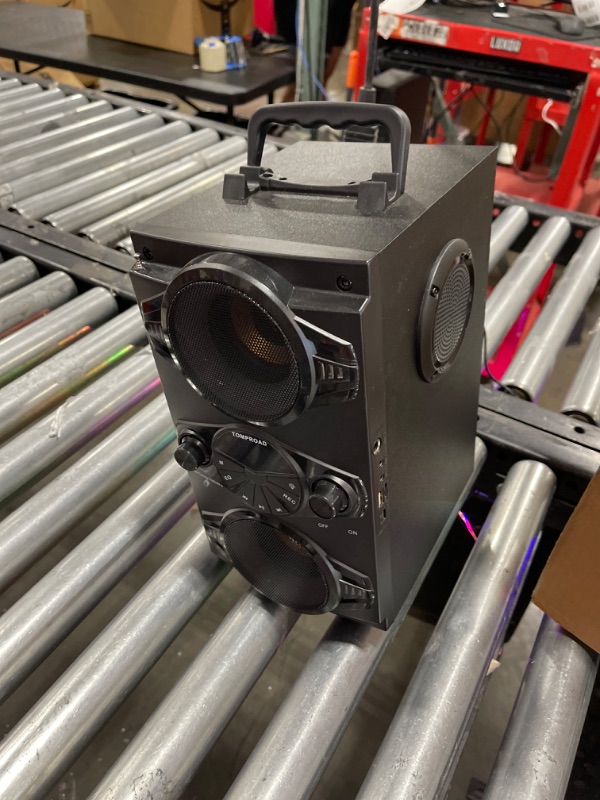 Photo 1 of Portable Big Bluetooth Speakers with Light, Wireless with Subwoofer, FM Radio, LED Lights, EQ, Booming Bass, Bluetooth 4.2 Stereo Loud Outdoor/Indoor Retro , for Home, Camping, Travel