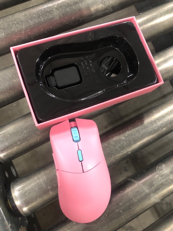 Photo 1 of Glorious - Model D Forge, Ergonomic Mouse, Pink Wireless Mouse for Gaming, 6 Programmable Buttons, 80 hrs Battery Life, 19K Sensor, Superlight Weight 58g, Rechargeable, Limited Edition Flamingo