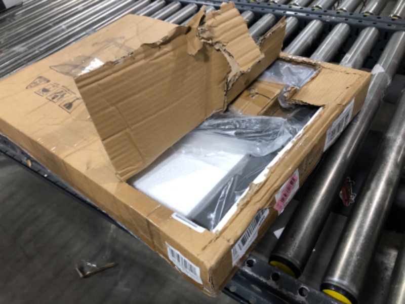 Photo 1 of Adjustable Overbed Bedside Table with Wheels Rolling Laptop Tray Desk Cart Portable Mobile Sit Stand Desk Tilting Hospital Bed Table(Oak Grey)