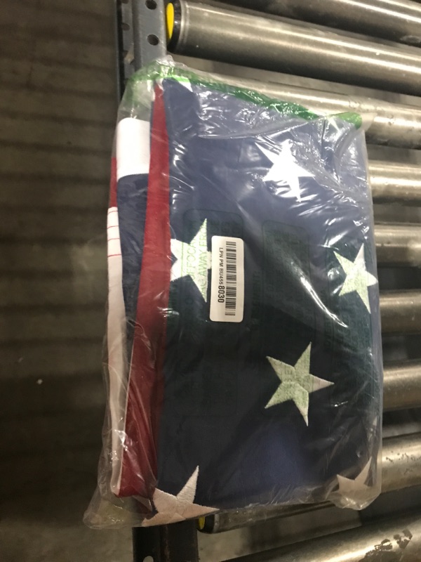 Photo 2 of American Flag 5x8 ft Deluxe Super Tough Series, 100% in USA, Heavy Duty Spun Polyester, All Weather US Flag High Wind with Embroidered Stars, 3 Brass Grommets, Durable United States Flags Outdoor Outside 5 by 8 foot