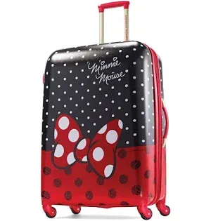 Photo 1 of American Tourister Disney Hardside Luggage with Spinner Wheels, Minnie Mouse Red Bow, Checked-Large 28-Inch