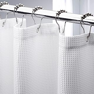 Photo 1 of AmazerBath Extra Long Shower Curtains 84 Inches Tall, Waffle Shower Curtain White Heavy Duty, Extra Tall Shower Curtain Fabric, Hotel Quality Bathroom Shower Curtains, 72x84 Inches