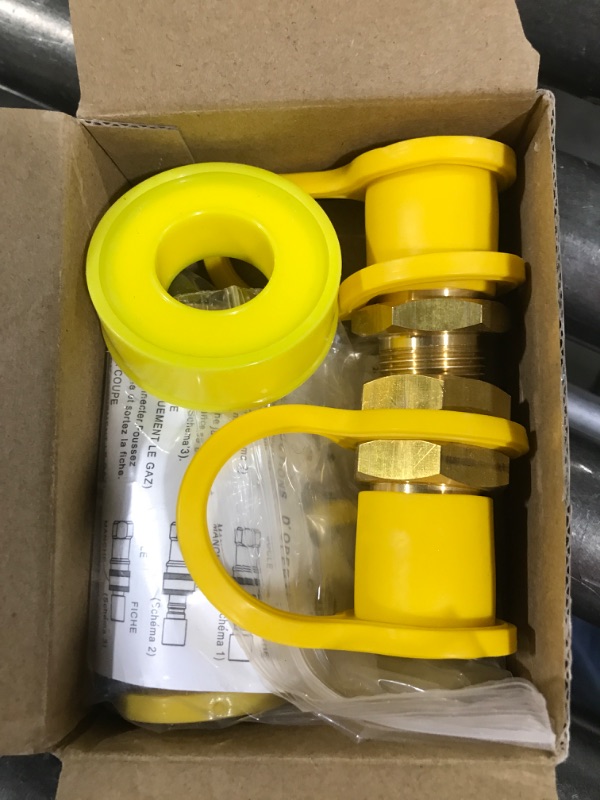 Photo 2 of ????? ?/?" Female and Male Solid Brass Dual Fuel Generator Natural Propane Hose Quick Connect Disconnect Fittings Convert for Pipe Natural Gas Supply for Generators 4PCS Kit 3/4" Quick Connect Kit