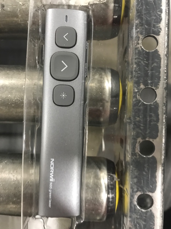 Photo 1 of Norwii Presentation Clicker Long Range, Rechargeable Presentation with Green Laser Pointer Clicker for PowerPoint Presentation, Remote Pointer Presenter, N95 (Grey with Green Laser) Grey-green laser