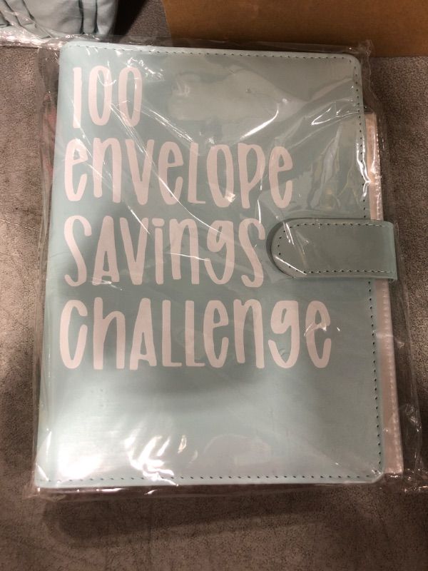 Photo 2 of 100 Envelope Challenge Binder, Money Saving Challenge Book - Easy & Fun Way to Save $5,050, Envelopes Money Saving Challenge Budget Binder, Savings Challenges Binder, Budget Binder with Cash Envelopes blue