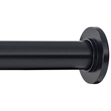 Photo 1 of  Ivilon Tension Curtain Rod - Spring Tension Rod for Windows or Shower, 54 to 90 Inch. Black 