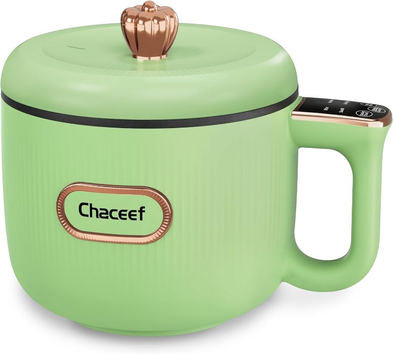 Photo 1 of  CHACEEF Rice Cooker Small 2-Cups Uncooked, 1.2L Smart Control Mini Rice Cooker with Noodles, Sauté, Porridge Functions, Small Rice Cooker with Non-stick Coating, College Dorm Room Essentials, Green 