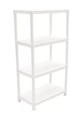 Photo 1 of 4-Tier Easy Assembly Multi-purpose Plastic Garage Storage Shelving Unit in Gray (28 in. W x 52 in. H x 15 in. D)
