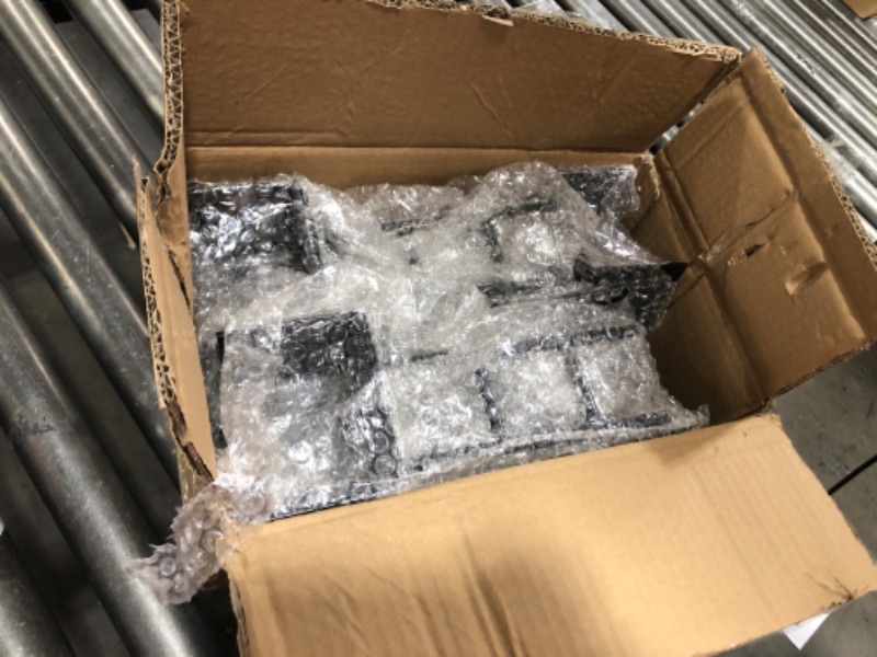 Photo 1 of 8 Pack U Shape Post Anchor, 4"x 4" Post Base for Concrete, Galvanized Black Pergola Deck Post Bracket with Screws(Inner Dia 3.6x3.6) 4x4" 8