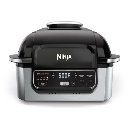 Photo 1 of  NINJA Foodi 5-in-1 Indoor Grill with 4 Qt. Air Fryer, Roast, Bake, Dehydrate and Cyclonic Grilling (AG301), Black 