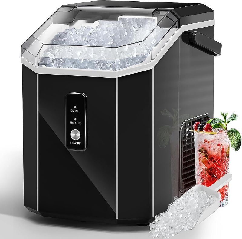 Photo 1 of  FREE VILLAGE Nugget Ice Maker Countertop, Pebble Ice Maker Machine, 33lbs Per Day, Self-Cleaning with Basket, Quiet Operation, 1.2Qt Water Reservoir, Portable Ice Machine for Home Office RV Party 