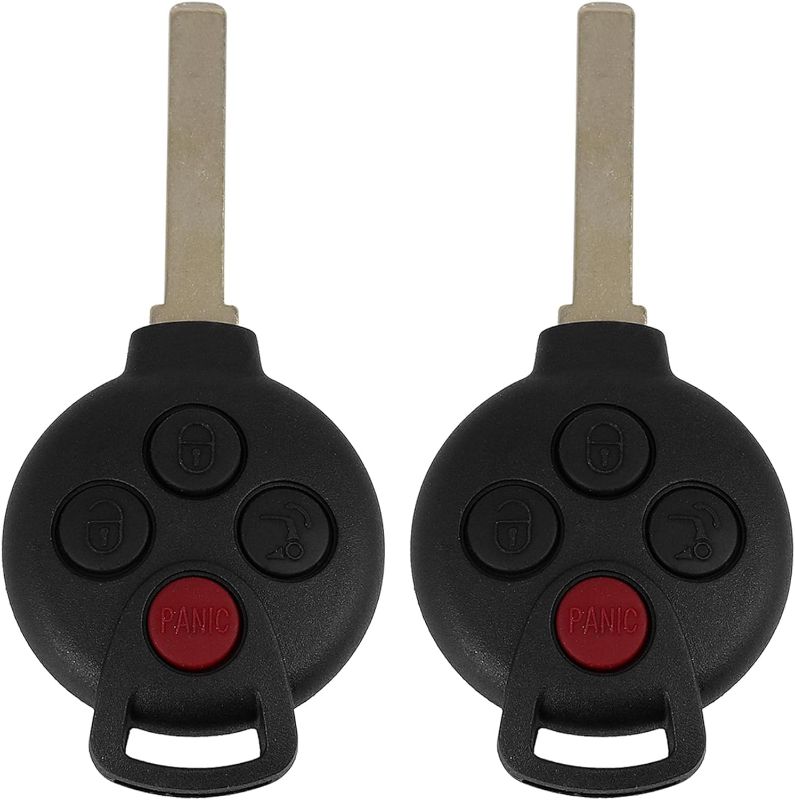 Photo 1 of uxcell 2pcs 4 Button Replacement Keyless Remote Car Key KR55WK45144 315Mhz PCF7941 Chip for Smart Fortwo 2008-2015
