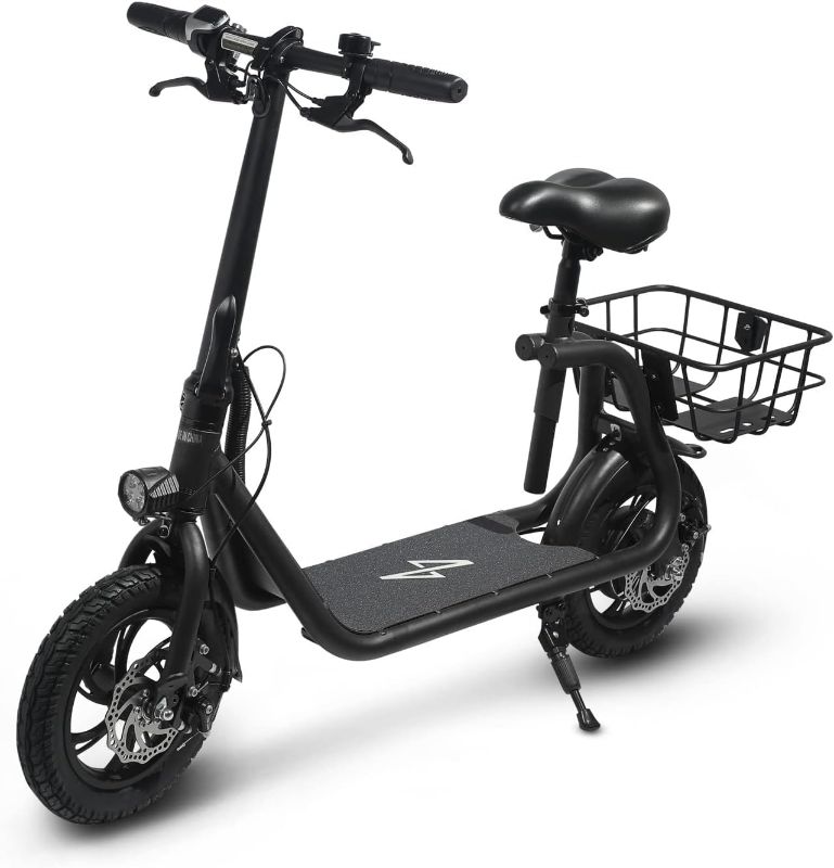 Photo 1 of Commuter R1 - Electric Scooter for Adults - Foldable Scooter with Seat & Carry Basket - 450W Brushless Motor 36V - 15MPH 265lbs Max Load E Mopeds for Adults
