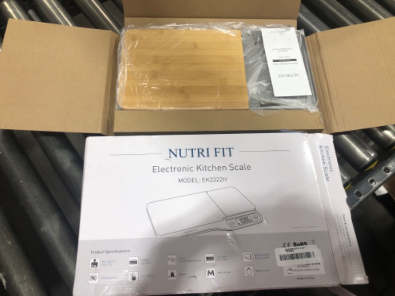 Photo 2 of  NUTRI FIT Food Scale - 3 in 1 Digital Kitchen Scale, Weight Grams and Ounces with Removable Cutting Board & Tray, LCD Display, 11lb 5kg, Easy for Cooking Baking & Meal Prep, Batteries Included 