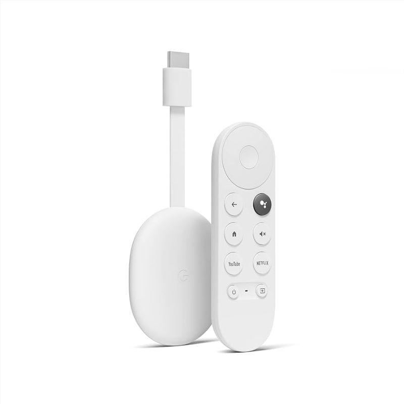 Photo 1 of  Google Chromecast with Google TV (HD)- Streaming Stick Entertainment with Voice Search - Watch Movies, Shows, and Live TV in HD - Snow 