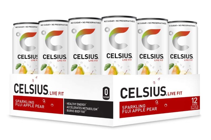 Photo 1 of  Celsius Energy Drink Sparkling Fuji Apple Pear 12 Fl Oz Each / Pack of 12 EXP 08 2025