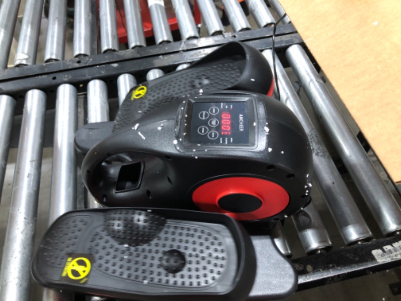 Photo 1 of ANCHEER Under Desk Elliptical Machine, Electric Seated Pedal Exerciser, Mini Elliptical Machines for Seniors, LCD Display Monitor, Remote Control, Leg Exerciser for Home Training Red