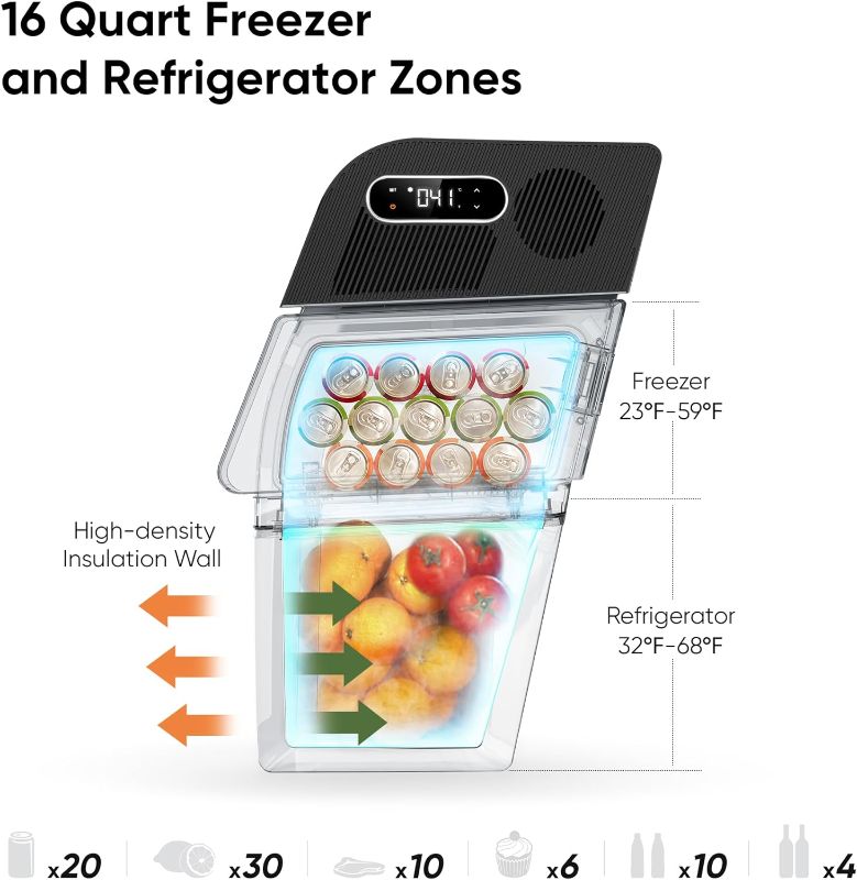 Photo 3 of 12 Volt Car Refrigerator for Tesla Model Y (5-Seater Adaptation), 16qt Portable Car Fridge for Tesla Y Trunk, 12V Car Freezer Fast Cooling Compressor Cooler, Ideal for Camping Outdoor Travel
