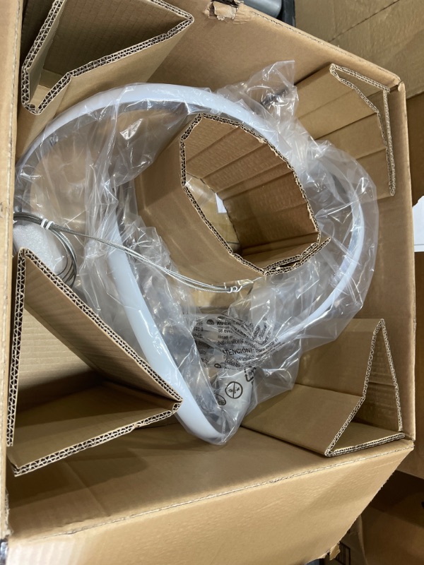 Photo 1 of MAYNA Modern LED Pendant Light with Irregular Ring Lights Dimmable Contemporary Ceiling Light Fixture for Dining Room Bedroom Kitchen Island Cafe, 6000K White Y4606-3P chrome