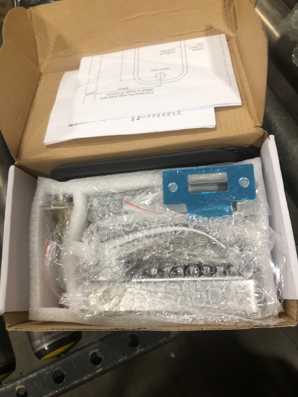 Photo 1 of Double Sided Keyless Door Lock with Handle, Double Keypad Door Lock?Mechanical Keypad Door Lock Stainless Steel Sunscreen Waterproof Digital keyless Gate Locks for Outdoor Fences (Silvery)