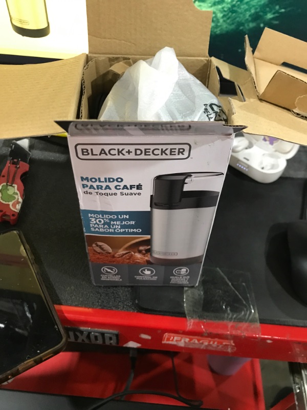 Photo 2 of Black+Decker Black/Silver Plastic/Steel 1 cups Coffee Grinder