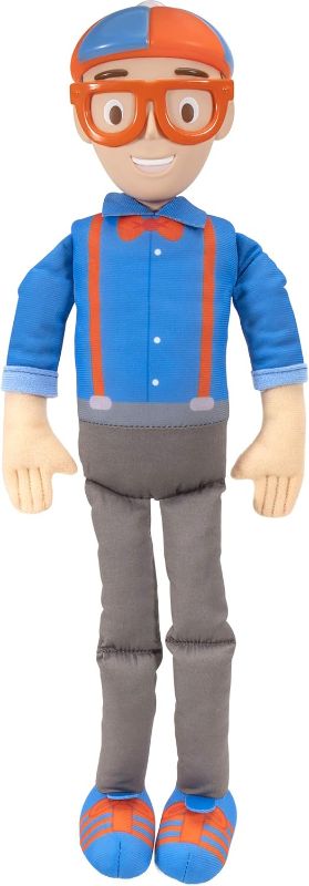 Photo 1 of Blippi Bendable Plush Doll, 16” Tall Featuring SFX - Squeeze The Belly to Hear Classic catchphrases - Fun, Educational Toys for Babies, Toddlers, and Young Kids